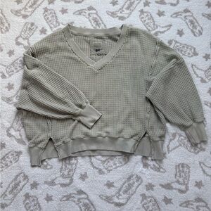 American Eagle Outfitters Sage V-Neck Sweater